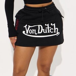 Von Dutch Black Mini Skirt